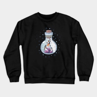 Lesbian Fire Occult Bottle LGBT Pride Flag Crewneck Sweatshirt